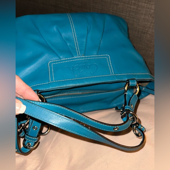 Coach 🩵 Blue Leather Tote Bag - Picture 6 of 12